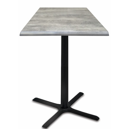 Holland Bar Stool Co 42" Tall In/Outdoor All-Season Table, 36" x 36" Square Greystone Top OD211-3042BWOD36SQGryStn